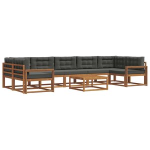 vidaXL Ensemble de canapés d'extérieur 8 Pièces Naturel et Anthracite