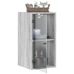 vidaXL Armoire murale avec portes en verre sonoma gris 35x37x68 5 cm