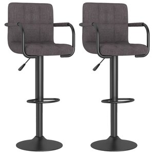 vidaXL Tabourets de bar lot de 2 taupe tissu