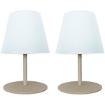 2 lampes de table sans fil TWINS - Cream - H16 cm - LED