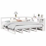 vidaXL Lit bibliothèque sans matelas blanc 180x200 cm bois pin massif