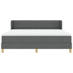 vidaXL Lit à ressorts avec matelas Gris foncé 180 x 200 cm tissu