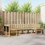 vidaXL Ensemble de canapés d'extérieur 7 Pièces Blanc et Beige