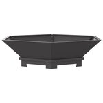 brasero hexagonal vidaXL noir 100x100x28 cm en acier