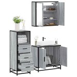 vidaXL Ensemble de meubles de salle de bain 3 Pièces Sonoma gris