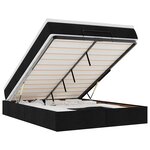 VidaXL Cadre de lit ottoman avec matelas noir 140x190 cm tissu