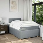 vidaXL Sommier à lattes de lit avec matelas Gris clair 120x200cm Tissu