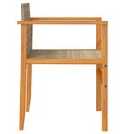 vidaXL Chaises de jardin lot de 2 beige résine tressée et bois massif