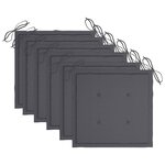 vidaXL Chaises pliables d'extérieur lot de 6 et coussins Bois d'acacia