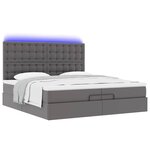VidaXL Cadre de lit ottoman avec matelas gris 200x200 cm similicuir