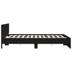 vidaXL Cadre de lit avec tête de lit en chêne noir  180 x 200 cm  en bois aggloméré.