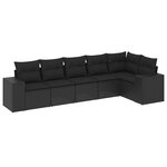 vidaXL Salon de jardin 6 Pièces avec coussins noir résine tressée