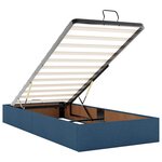 vidaXL Cadre de lit ottoman sans matelas bleu 100x200 cm tissu