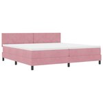 vidaXL Lit à ressort LED avec matelas Rose 200 x 200 cm Velours
