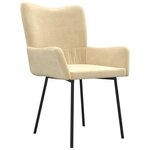 vidaXL Chaises à manger lot de 2 Crème Velours