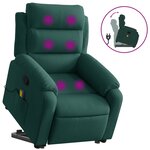 vidaXL Fauteuil de massage inclinable Vert foncé Velours
