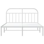 vidaXL Cadre de lit métal sans matelas et tête de lit blanc 140x190 cm