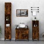 vidaXL Ensemble d'armoires de salle de bain 3 Pièces chêne fumé