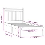 vidaXL Cadre de lit sans matelas noir bois massif
