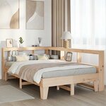 vidaXL Lit bibliothèque sans matelas 135x190 cm bois de pin massif