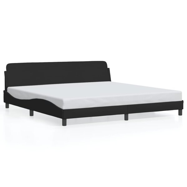 vidaXL Cadre de lit sans matelas noir 200x200 cm tissu