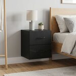 vidaXL Cabinet de chevet mural 2 Pièces Noir 34 5 x 33 x 40 cm