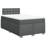 vidaXL Sommier à lattes de lit avec matelas Gris foncé 120x200cm Tissu