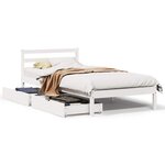 vidaXL Cadre de lit sans matelas blanc 90x200 cm bois de pin massif