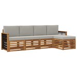 vidaXL Ensemble de canapés d'extérieur 5 pc Naturel et gris clair