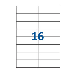 Lot de 1000 Planches étiquettes autocollantes blanches sur feuille A4 : 105 x 37 mm (16 étiquettes)