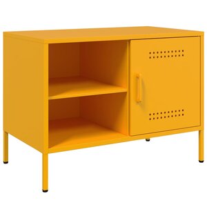 vidaXL Meuble TV jaune moutarde 68x39x50 5 cm acier