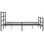 vidaXL Cadre de lit métal sans matelas avec pied de lit noir 193x203cm