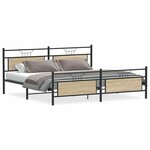 vidaXL Cadre de lit en métal sans matelas chêne sonoma 200x200 cm
