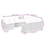 vidaXL Salon de jardin 11 Pièces avec coussins noir résine tressée