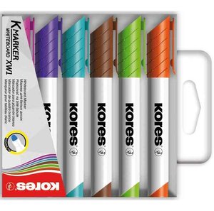 set de 10 marqueur pour tableau blanc K MARKER XW2, pointe biseautée KORES