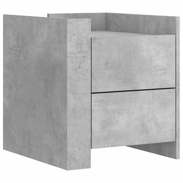 vidaXL Table de chevet gris béton 45x50x50 cm bois d'ingénierie