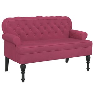 vidaXL Banc avec dossier bordeaux 119 5x64 5x75 cm velours