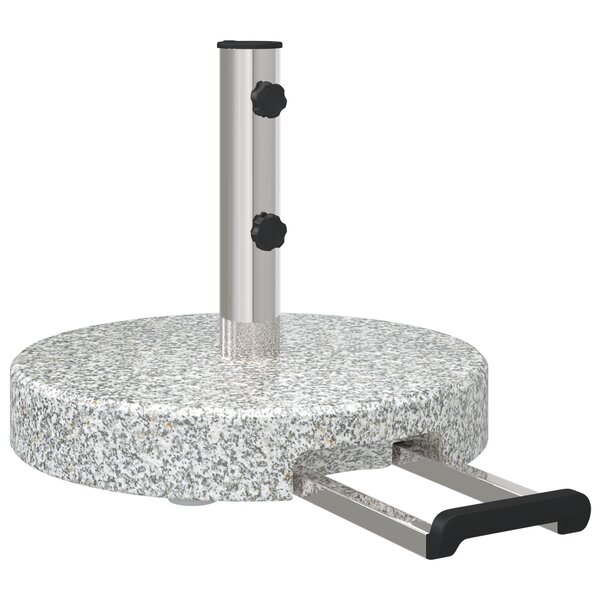 vidaXL Base de parasol mobile avec poignée Gris Granit 29 kg Ronde