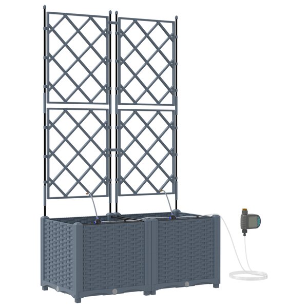 vidaXL Jardinières de jardin 1 pc Treillis Gris clair 80 x 40 x 142 cm