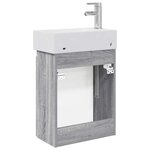 vidaXL Meuble de salle de bain avec robinet Sonoma gris