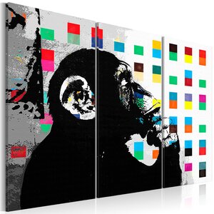 Tableau - the thinker monkey by banksy l x h en cm 120x80