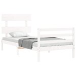 vidaXL Cadre de lit sans matelas blanc 90x200 cm bois massif