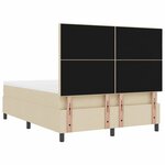 vidaXL Lit à ressorts avec matelas Crème 160 x 200 cm tissu