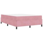 vidaXL Cadre de lit avec matelas Rose 140 x 190 cm tissu