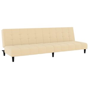 vidaXL Canapé-lit à 2 places crème velours