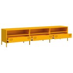 vidaXL Meuble TV jaune moutarde 202x39x43 5 cm acier laminé à froid