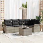 vidaXL Ensemble de canapé de jardin 6 Pièces Gris clair Poly rotin