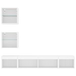 vidaXL Unités murales TV avec LED 5 Pièces blanc bois d'ingénierie