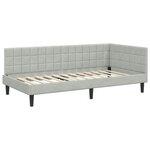 vidaXL Cadre de lit d'angle Gris clair 90 x 190 cm Velours