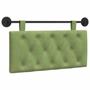 vidaXL Tête de lit suspendue Avec lumière LED Vert clair Velours